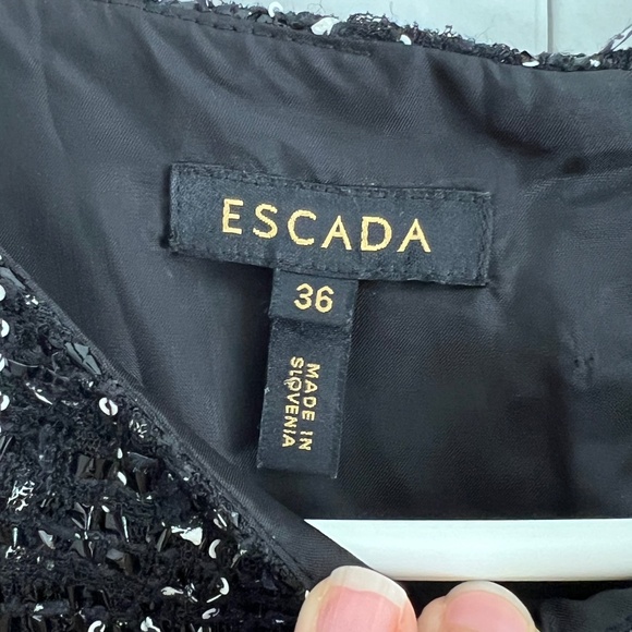 Escada Sequin Sheath Dress Sleeveless in Black Size EU 36 / US 6 - Picture 4 of 9